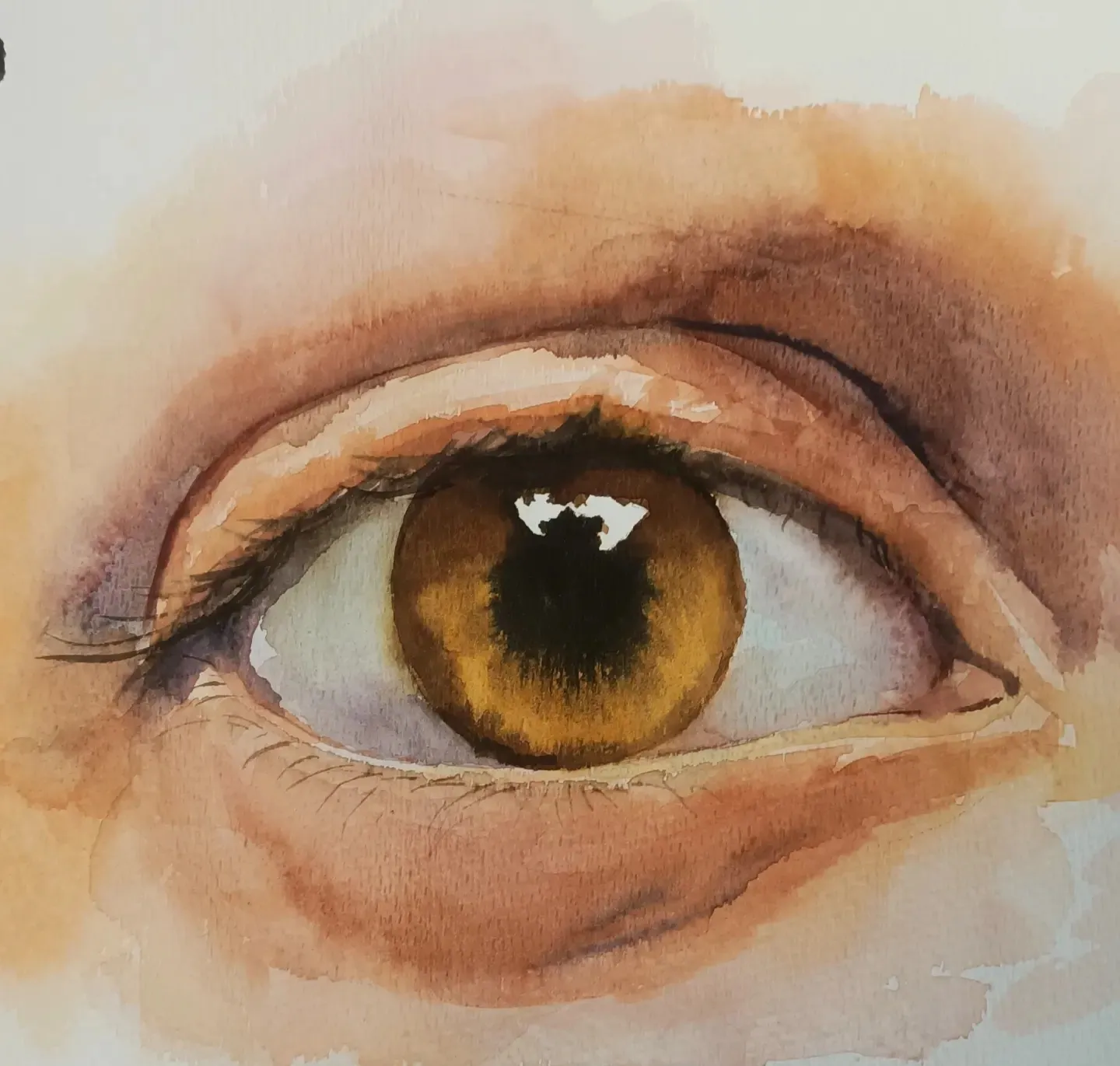 Estudio de ojo — acuarela sobre papel