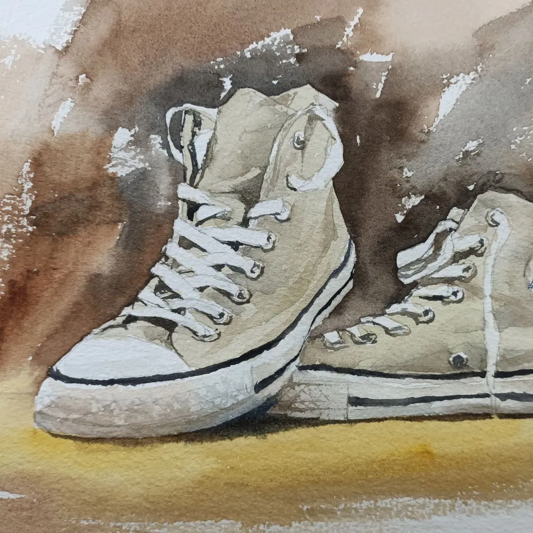 Zapatillas — acuarela sobre papel