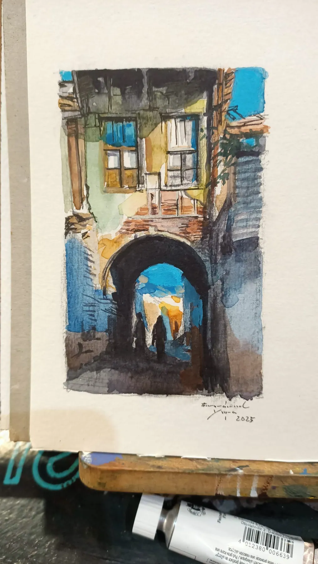 Callejón — acuarela sobre papel